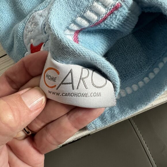 2-Classic Cato Holiday Blue Manatee Santa Christmas Bath Hand Towels Embroidered - Picture 3 of 4